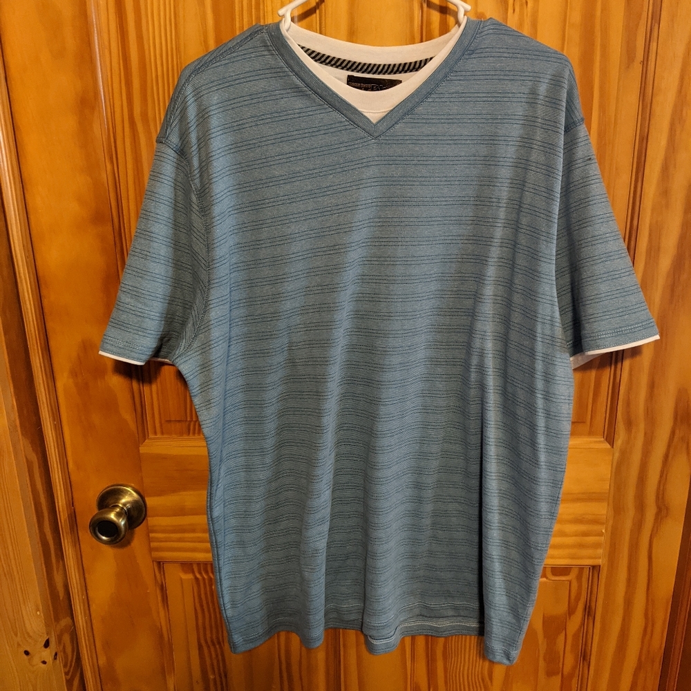 Men's pronto uomo blue tee